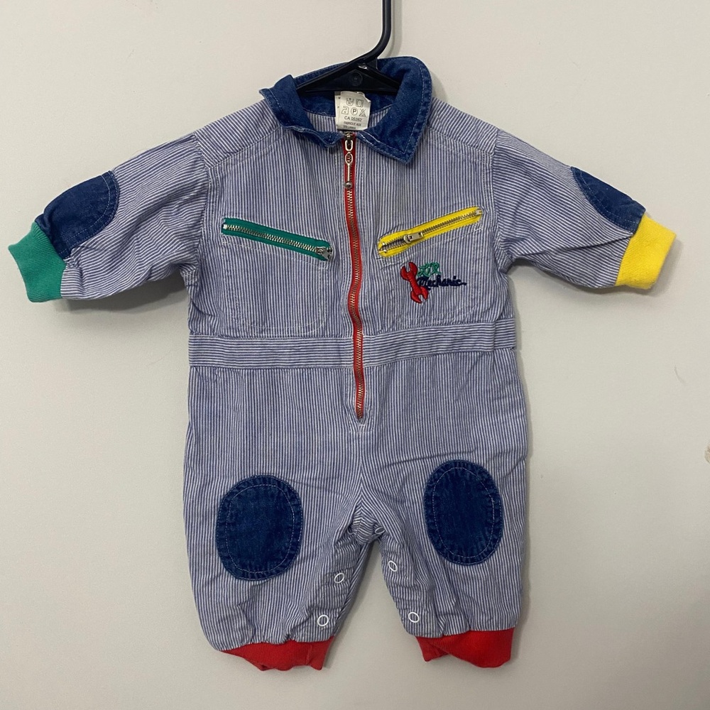 Kids One-Piece Striped Romper with Colorful Accents
